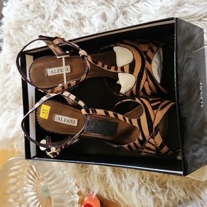 Alfani Animal Print Heels (approx. 4") Brown Zebra NIB